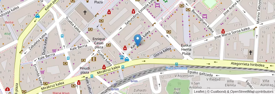 Mapa de ubicacion de Mesón Bidea Berri en Spanien, Autonome Gemeinschaft Baskenland, Gipuzkoa, Donostialdea, Donostia/San Sebastián.