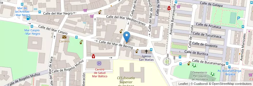 Mapa de ubicacion de Mesón Burgalés en 스페인, Comunidad De Madrid, Comunidad De Madrid, Área Metropolitana De Madrid Y Corredor Del Henares, 마드리드.