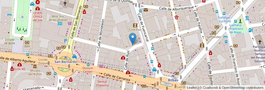 Mapa de ubicacion de Mesón Cubano en 西班牙, Comunidad De Madrid, Comunidad De Madrid, Área Metropolitana De Madrid Y Corredor Del Henares, Madrid.