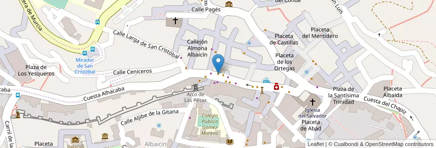 Mapa de ubicacion de Mesón La Porrona en اسپانیا, Andalucía, Granada, Comarca De La Vega De Granada, Granada.
