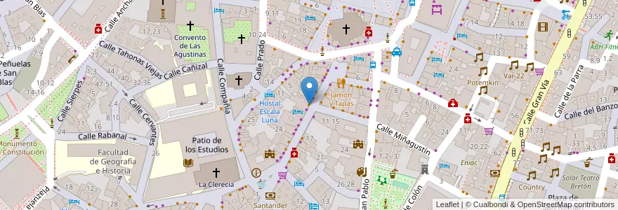 Mapa de ubicacion de Mesón Las Conchas en 스페인, Castilla Y León, Salamanca, Campo De Salamanca, Salamanca.