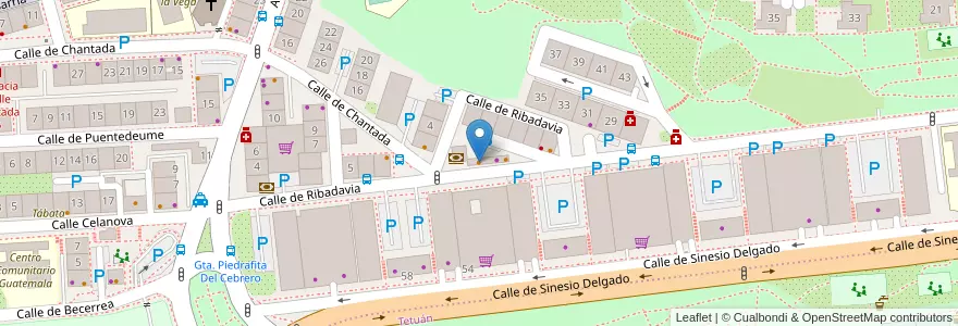 Mapa de ubicacion de Mesón Los Arcos en 스페인, Comunidad De Madrid, Comunidad De Madrid, Área Metropolitana De Madrid Y Corredor Del Henares, 마드리드.