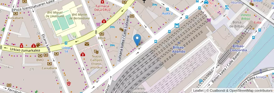 Mapa de ubicacion de Meson Los Arcos en 西班牙, 巴斯克, 比斯开, Bilboaldea, 毕尔巴鄂.