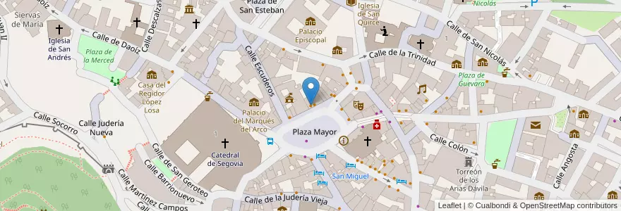 Mapa de ubicacion de Mesón Mayor en Испания, Кастилия И Леон, Сеговия, Сеговия.