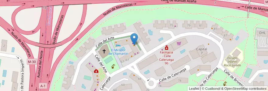 Mapa de ubicacion de Mesón Pepe’s en Spanje, Comunidad De Madrid, Comunidad De Madrid, Área Metropolitana De Madrid Y Corredor Del Henares, Madrid.