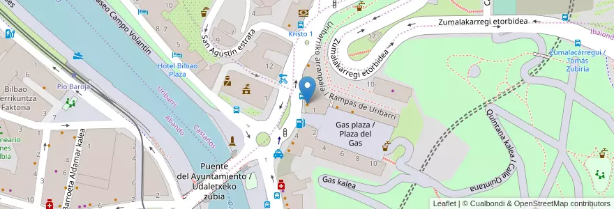 Mapa de ubicacion de Meson Prieto en İspanya, Bask Bölgesi, Bizkaia, Bilboaldea, Bilbao.