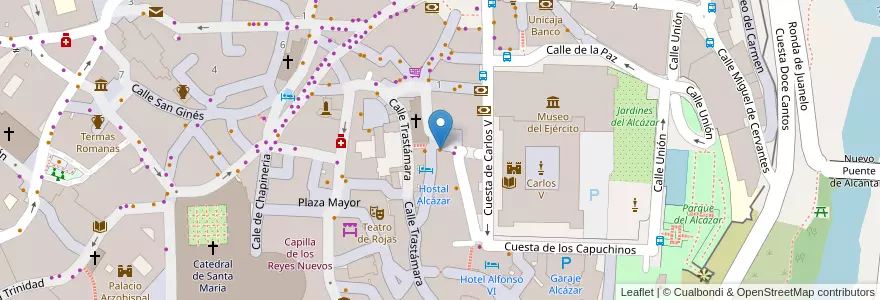 Mapa de ubicacion de Mesón Restaurante La Posta en اسپانیا, Castilla-La Mancha, Toledo, Toledo, Toledo.