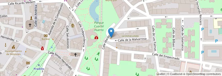 Mapa de ubicacion de Mesón Serrano en Spanien, Autonome Gemeinschaft Madrid, Autonome Gemeinschaft Madrid, Área Metropolitana De Madrid Y Corredor Del Henares, Móstoles.