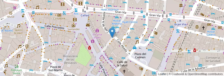Mapa de ubicacion de MESONERO ROMANOS, CALLE, DE,8 en スペイン, マドリード州, Comunidad De Madrid, Área Metropolitana De Madrid Y Corredor Del Henares, Madrid.