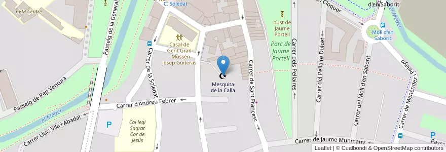 Mapa de ubicacion de Mesquita de la Calla en スペイン, カタルーニャ州, Barcelona, Osona, Vic.