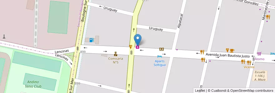 Mapa de ubicacion de Mesura en Arjantin, Şili, Mendoza, Departamento Capital, Ciudad De Mendoza.