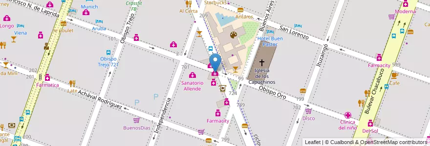Mapa de ubicacion de MET Medicina Privada en Аргентина, Кордова, Departamento Capital, Pedanía Capital, Córdoba, Municipio De Córdoba.