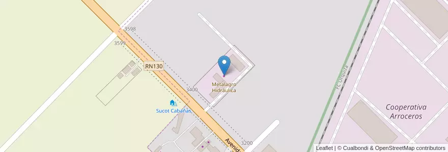 Mapa de ubicacion de Metalagro Hidráulica en 阿根廷, 恩特雷里奥斯省, Departamento Colón, Distrito Segundo, Villa Elisa.
