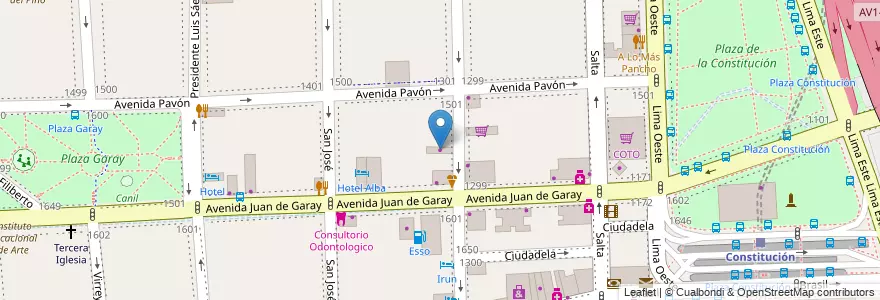 Mapa de ubicacion de Metales Pier, Constitucion en 아르헨티나, Ciudad Autónoma De Buenos Aires, Comuna 4, Comuna 1, 부에노스아이레스.