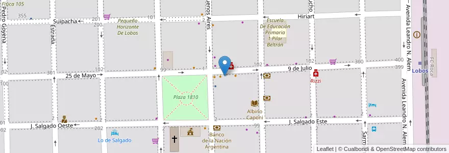 Mapa de ubicacion de Metalúrgica en アルゼンチン, ブエノスアイレス州, Partido De Lobos, Lobos.