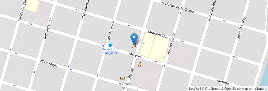 Mapa de ubicacion de Metano Disco en 아르헨티나, Santa Fe, Departamento San Javier, Municipio De San Javier.