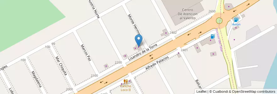 Mapa de ubicacion de Metro 2 en Arjantin, Buenos Aires, Partido De Tigre, Troncos Del Talar.