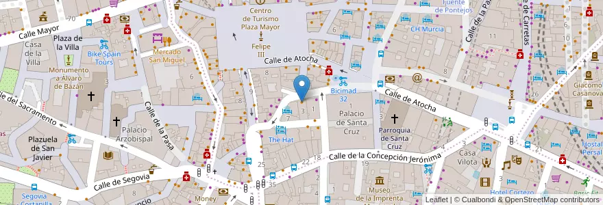 Mapa de ubicacion de Metro Bistro - Plaza Mayor en Spanien, Autonome Gemeinschaft Madrid, Autonome Gemeinschaft Madrid, Área Metropolitana De Madrid Y Corredor Del Henares, Madrid.