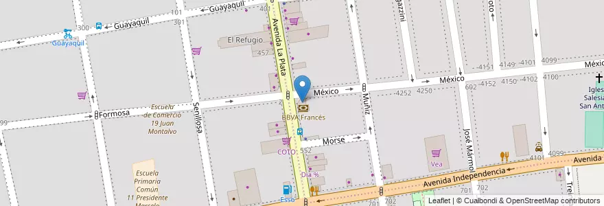 Mapa de ubicacion de Mexico, Almagro en Argentinië, Ciudad Autónoma De Buenos Aires, Comuna 5, Buenos Aires.