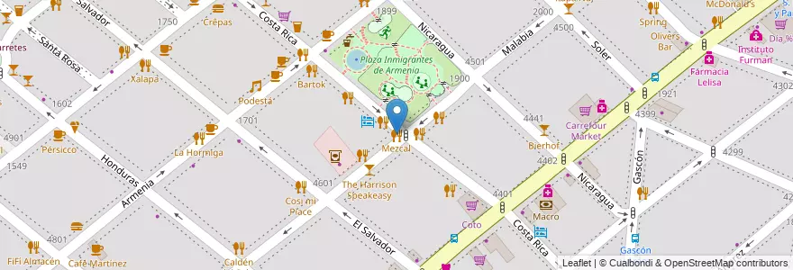Mapa de ubicacion de Mezcal, Palermo en الأرجنتين, Ciudad Autónoma De Buenos Aires, Buenos Aires, Comuna 14.