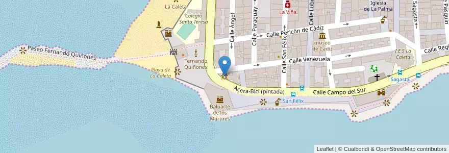 Mapa de ubicacion de Mezquita Al Hoda, Cadiz en اسپانیا, Andalucía, Cádiz, Bahía De Cádiz, Cádiz.