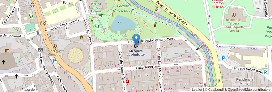 Mapa de ubicacion de Mezquita de Abubacar en 西班牙, Aragón, Huesca, Hoya De Huesca / Plana De Uesca, Huesca.