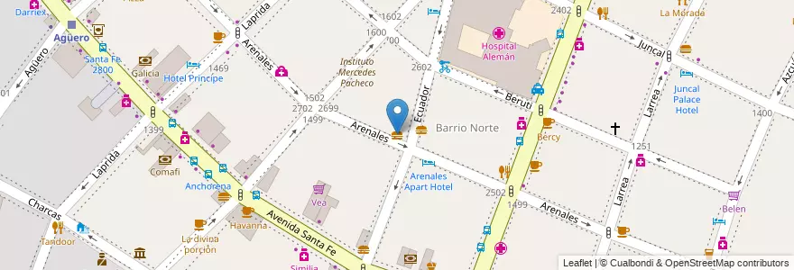 Mapa de ubicacion de Mi Barrio Hamburguesería, Recoleta en Argentinië, Ciudad Autónoma De Buenos Aires, Comuna 2, Buenos Aires.
