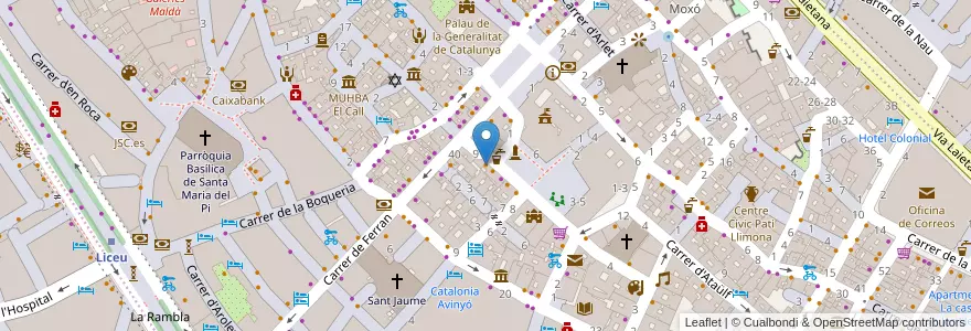Mapa de ubicacion de Mi Burrito y Yo en İspanya, Catalunya, Barcelona, Barcelonès, Barcelona.