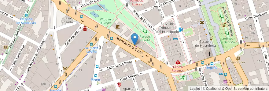Mapa de ubicacion de Mi Café en Spanje, Asturië, Asturië, Gijón/Xixón.