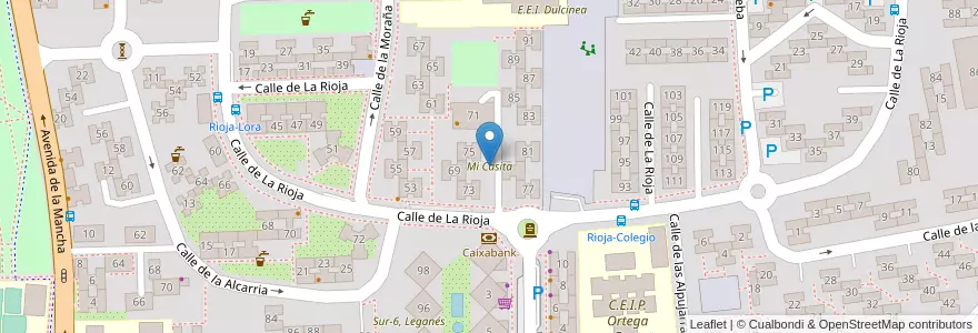 Mapa de ubicacion de Mi Casita en Spagna, Comunidad De Madrid, Comunidad De Madrid, Área Metropolitana De Madrid Y Corredor Del Henares, Leganés.