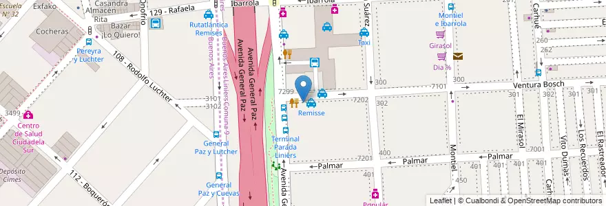 Mapa de ubicacion de Mi esperanza, Liniers en 阿根廷, Ciudad Autónoma De Buenos Aires, 布宜诺斯艾利斯, Partido De Tres De Febrero.