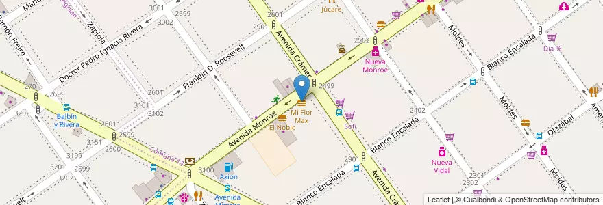 Mapa de ubicacion de Mi Flor Max, Belgrano en アルゼンチン, Ciudad Autónoma De Buenos Aires, ブエノスアイレス, Comuna 13.