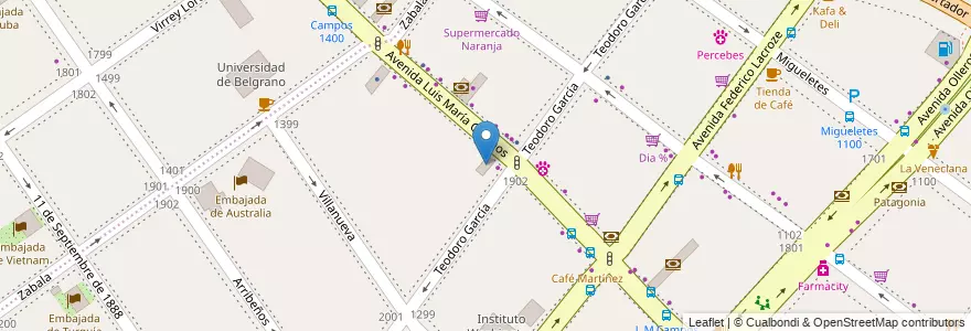 Mapa de ubicacion de Mi Jardín, Palermo en آرژانتین, Ciudad Autónoma De Buenos Aires, Buenos Aires, Comuna 14.
