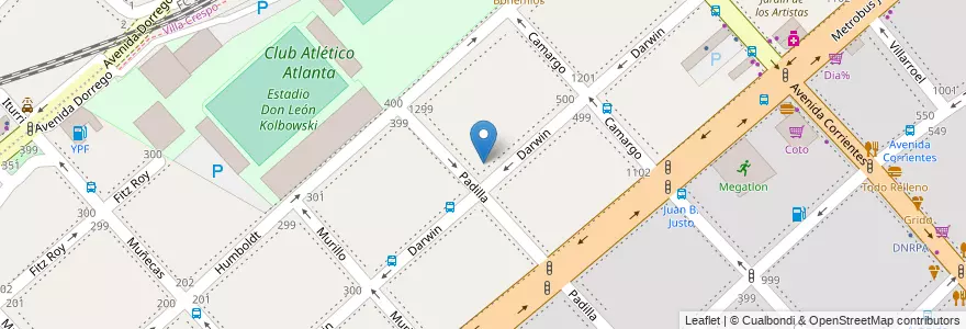 Mapa de ubicacion de Mi Jardín, Villa Crespo en アルゼンチン, Ciudad Autónoma De Buenos Aires, ブエノスアイレス, Comuna 15.