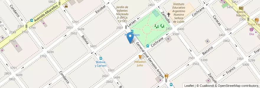 Mapa de ubicacion de Mi Jardín, Villa Pueyrredon en Argentina, Ciudad Autónoma De Buenos Aires, Comuna 12, Buenos Aires.