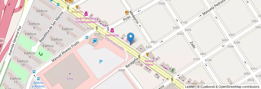 Mapa de ubicacion de Mi Jardin, Villa Urquiza en アルゼンチン, Ciudad Autónoma De Buenos Aires, Comuna 12, ブエノスアイレス.
