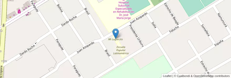 Mapa de ubicacion de Mi Lugarcito en Argentine, Province De Buenos Aires, Partido De Almirante Brown, Burzaco.