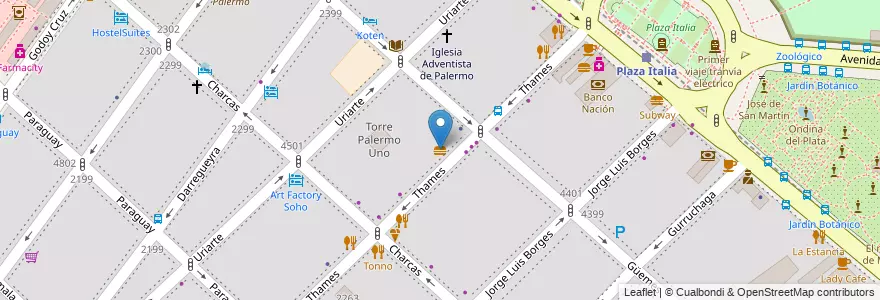 Mapa de ubicacion de Mi Matute, Palermo en Аргентина, Буэнос-Айрес, Буэнос-Айрес, Comuna 14.
