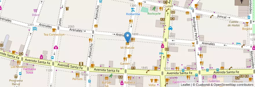 Mapa de ubicacion de Mi Matute, Recoleta en 阿根廷, Ciudad Autónoma De Buenos Aires, Comuna 2, 布宜诺斯艾利斯.