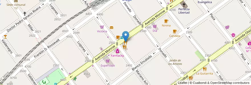 Mapa de ubicacion de Mi Pollo, Villa Urquiza en آرژانتین, Ciudad Autónoma De Buenos Aires, Comuna 12, Buenos Aires.