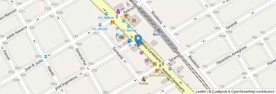 Mapa de ubicacion de Mi Pollo en Argentinië, Buenos Aires, Partido De San Isidro, Beccar.