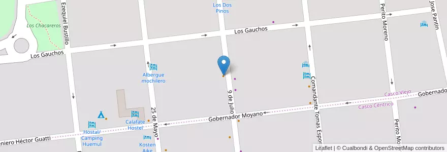 Mapa de ubicacion de Mi Rancho en Argentinië, Magallanes Y La Antártica Chilena, Chili, Santa Cruz, El Calafate, Lago Argentino.
