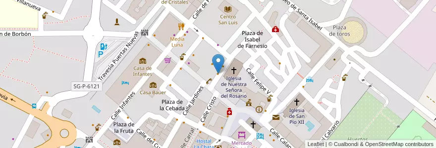 Mapa de ubicacion de Miami en Espagne, Castille-Et-León, Ségovie, Real Sitio De San Ildefonso.