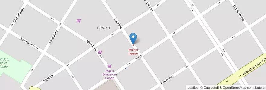 Mapa de ubicacion de Michel Japaze en Argentinië, Santiago Del Estero, Departamento Banda, La Banda.