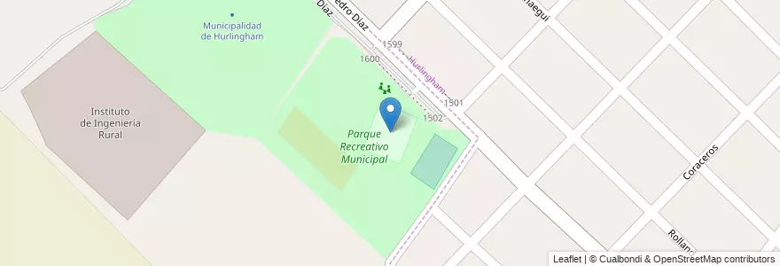 Mapa de ubicacion de Microestadio Municipal en Argentine, Province De Buenos Aires, Partido De Hurlingham.