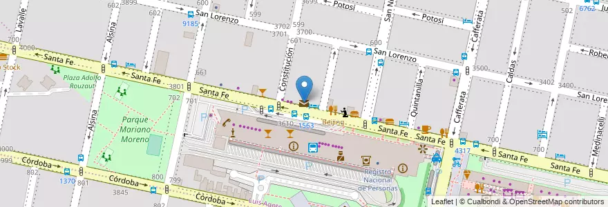Mapa de ubicacion de MicroNorte en アルゼンチン, サンタフェ州, Departamento Rosario, Municipio De Rosario, ロサリオ.