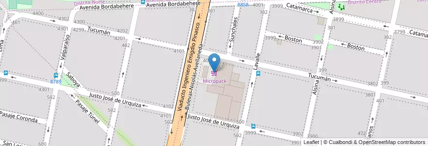 Mapa de ubicacion de Micropack en الأرجنتين, سانتا في, Departamento Rosario, Municipio De Rosario, روساريو.