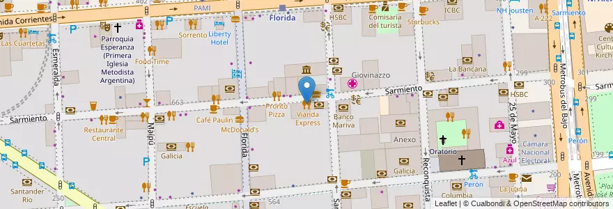 Mapa de ubicacion de Midi Gourmet, San Nicolas en Argentine, Ciudad Autónoma De Buenos Aires, Comuna 1, Buenos Aires.