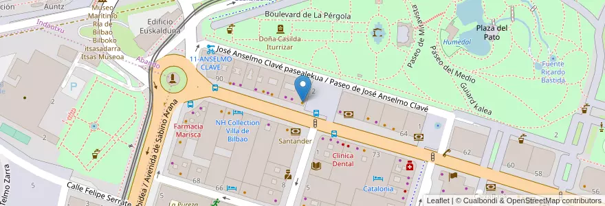 Mapa de ubicacion de Miguel Angel en España, Euskadi, Bizkaia, Bilboaldea, Bilbao.