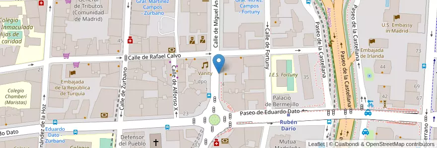 Mapa de ubicacion de MIGUEL ANGEL, CALLE, DE,4 B en Sepanyol, Comunidad De Madrid, Comunidad De Madrid, Área Metropolitana De Madrid Y Corredor Del Henares, Madrid.